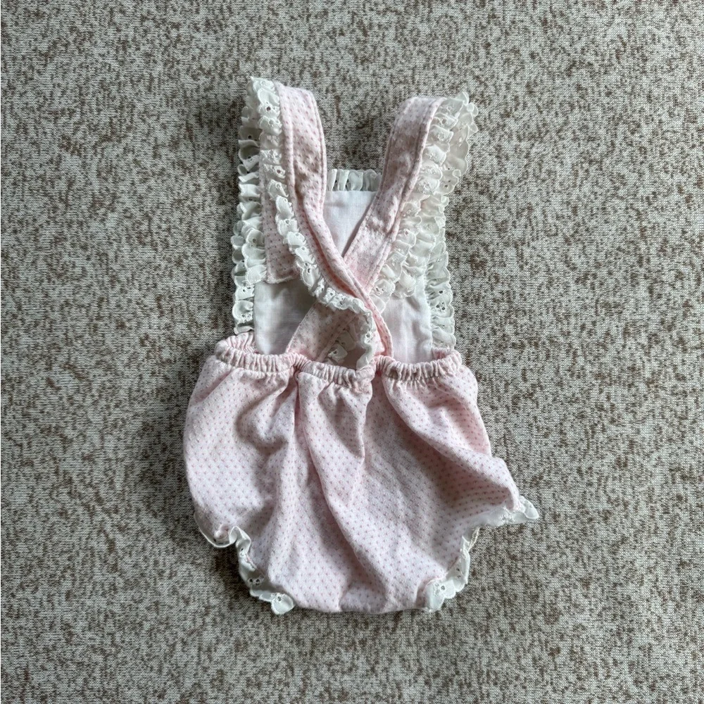 Vintage Carter's Pink Floral Ruffled Baby One-Piece Bodysuit